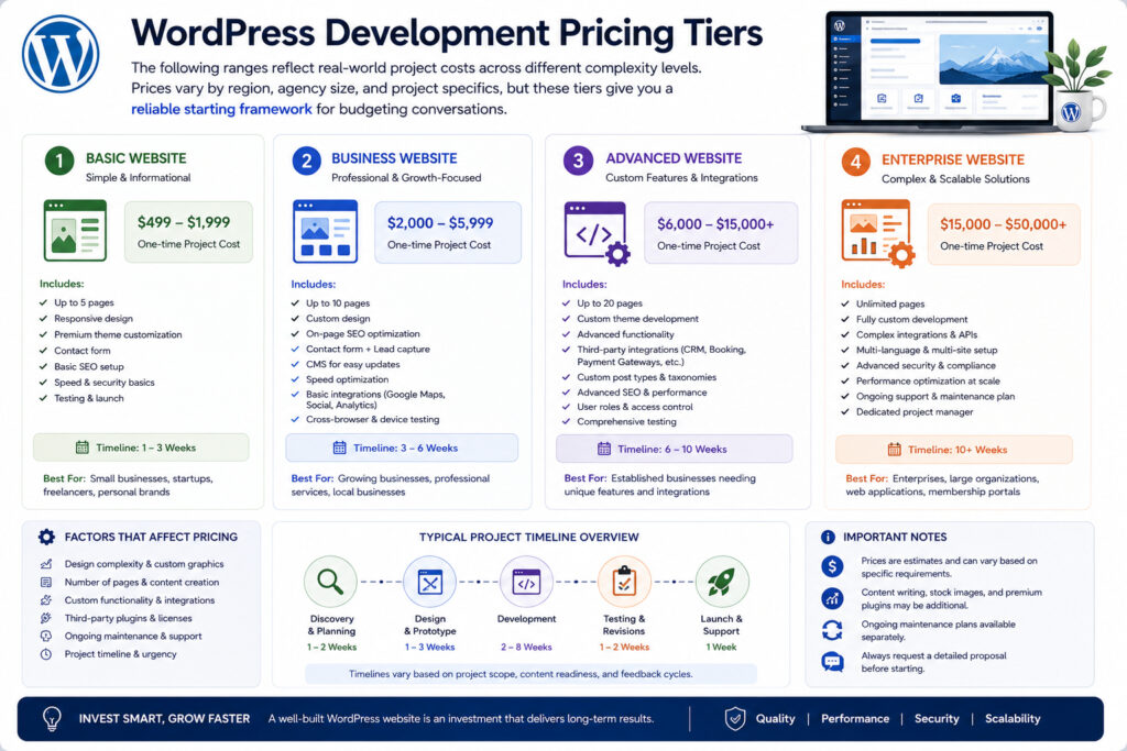 WordPress Development Pricing Tiers